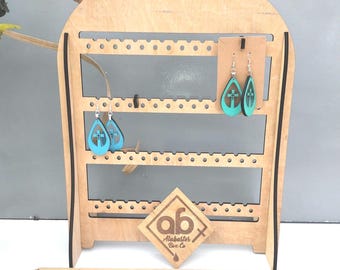 Jewelry Stand Display wood earing organizer- holder