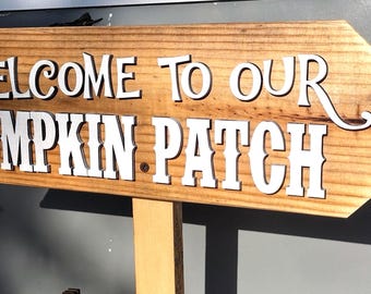 Welcome to our Pumpkin Patch Sign | 3D Layered laser cut | Fall Home Decor