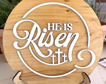 He is risen Christian Laser Cut Decor