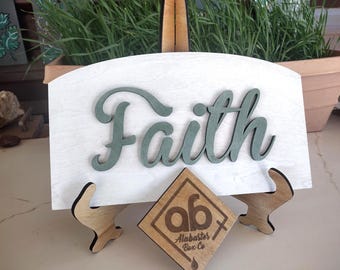 Faith Christian sign | laser cut shelf decor