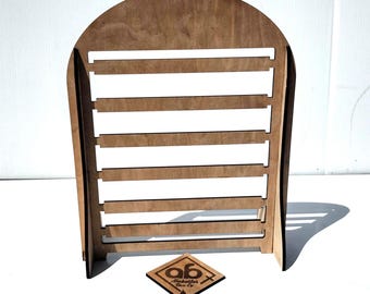 Jewelry Stand Display wood earing organizer- holder slider with hooks