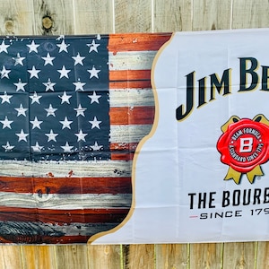 Jim/BeamTheBourbonWhiskey Flag 3x5 ft Banner Bar Man Cave Wall Decor new 