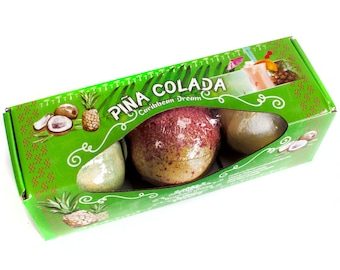 Set of Three Piña Colada Bath Bombs
