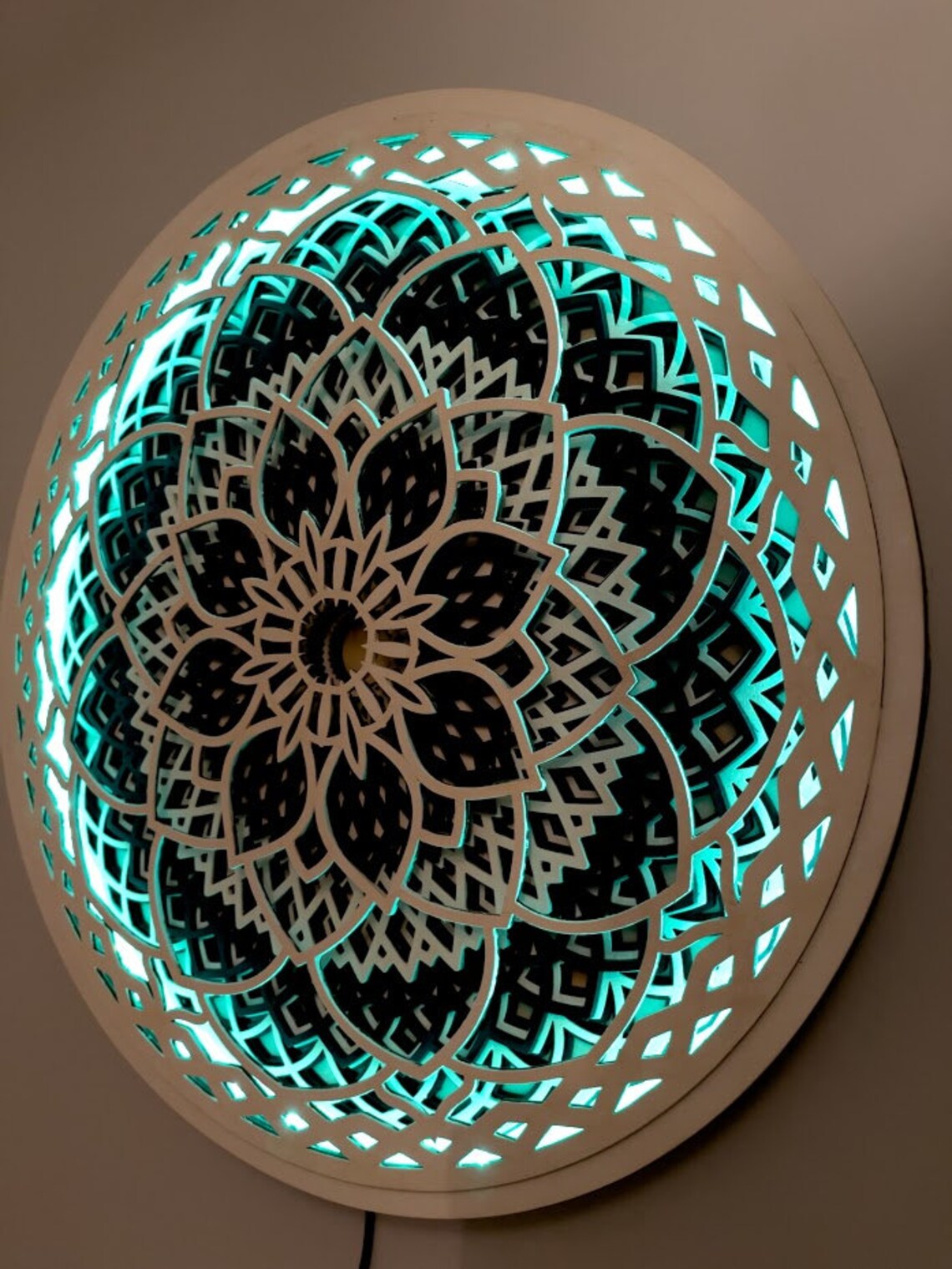Mandala Lamp Mandala Light Wooden Lamp Decorative Lamp Etsy
