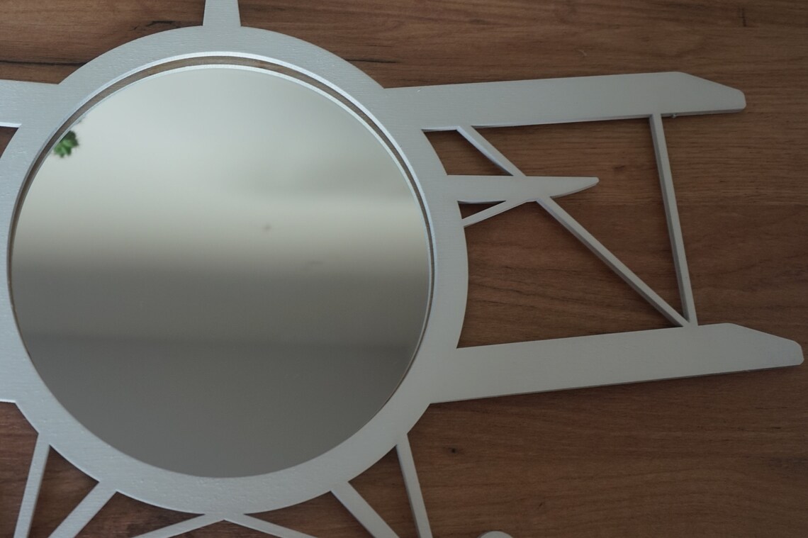 Airplane Mirror Airplane Decor Wooden Airplane White Etsy
