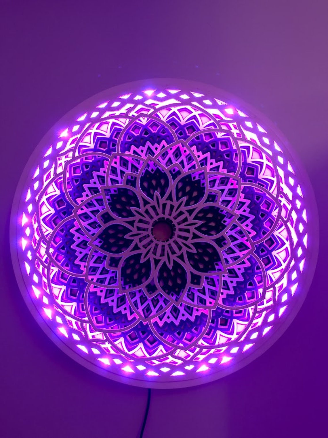 Mandala Lamp Mandala Light Wooden Lamp Decorative Lamp Etsy