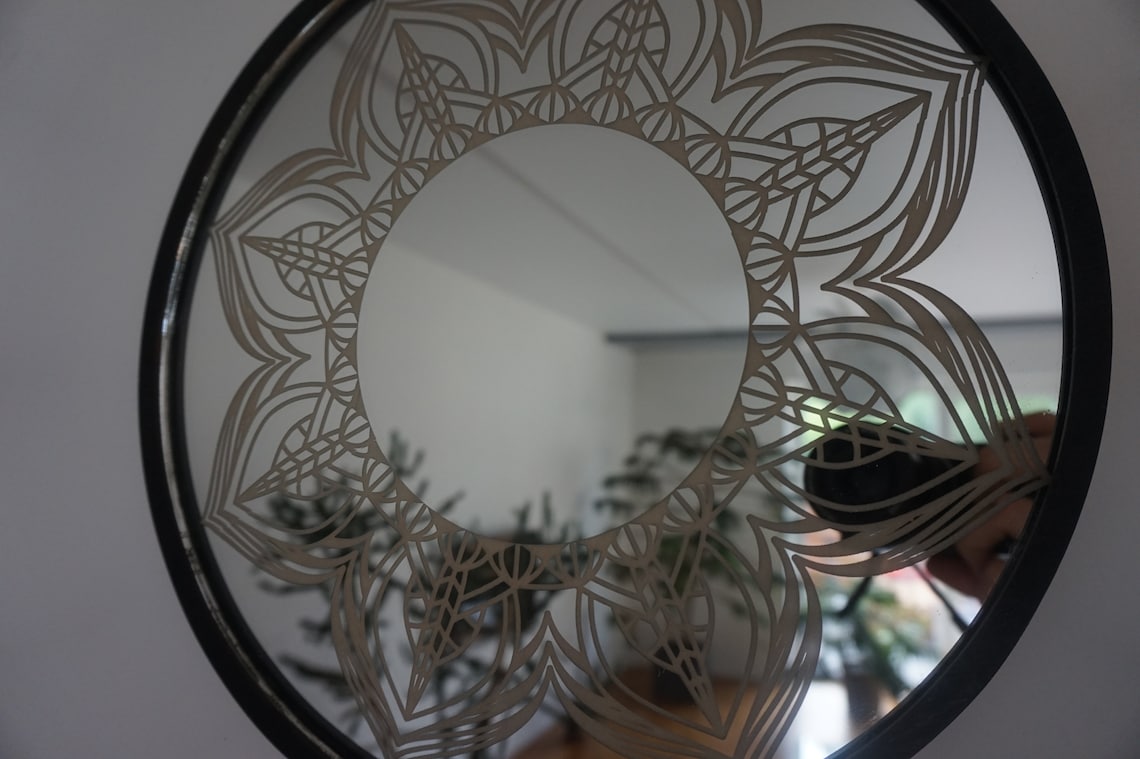 Engraved Mirror Wall Decor Mirror Art Small Mirror Large Etsy