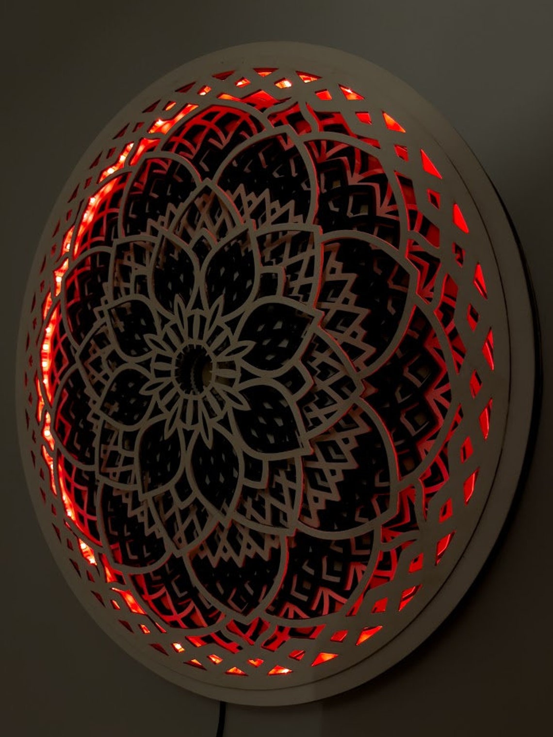 Mandala Lamp Mandala Light Wooden Lamp Decorative Lamp Etsy