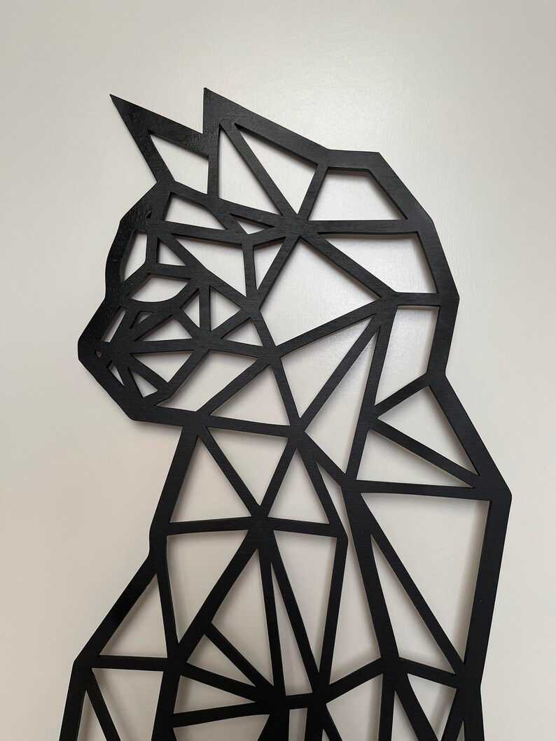 Wooden Cat Wall Decor Woodland Decor Wooden Animal Decor Etsy