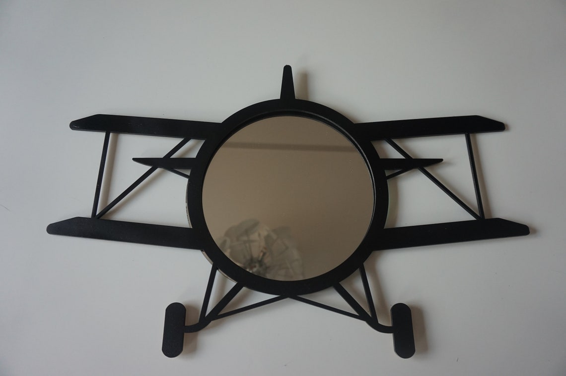 Airplane Mirror Airplane Decor Wooden Airplane White Etsy