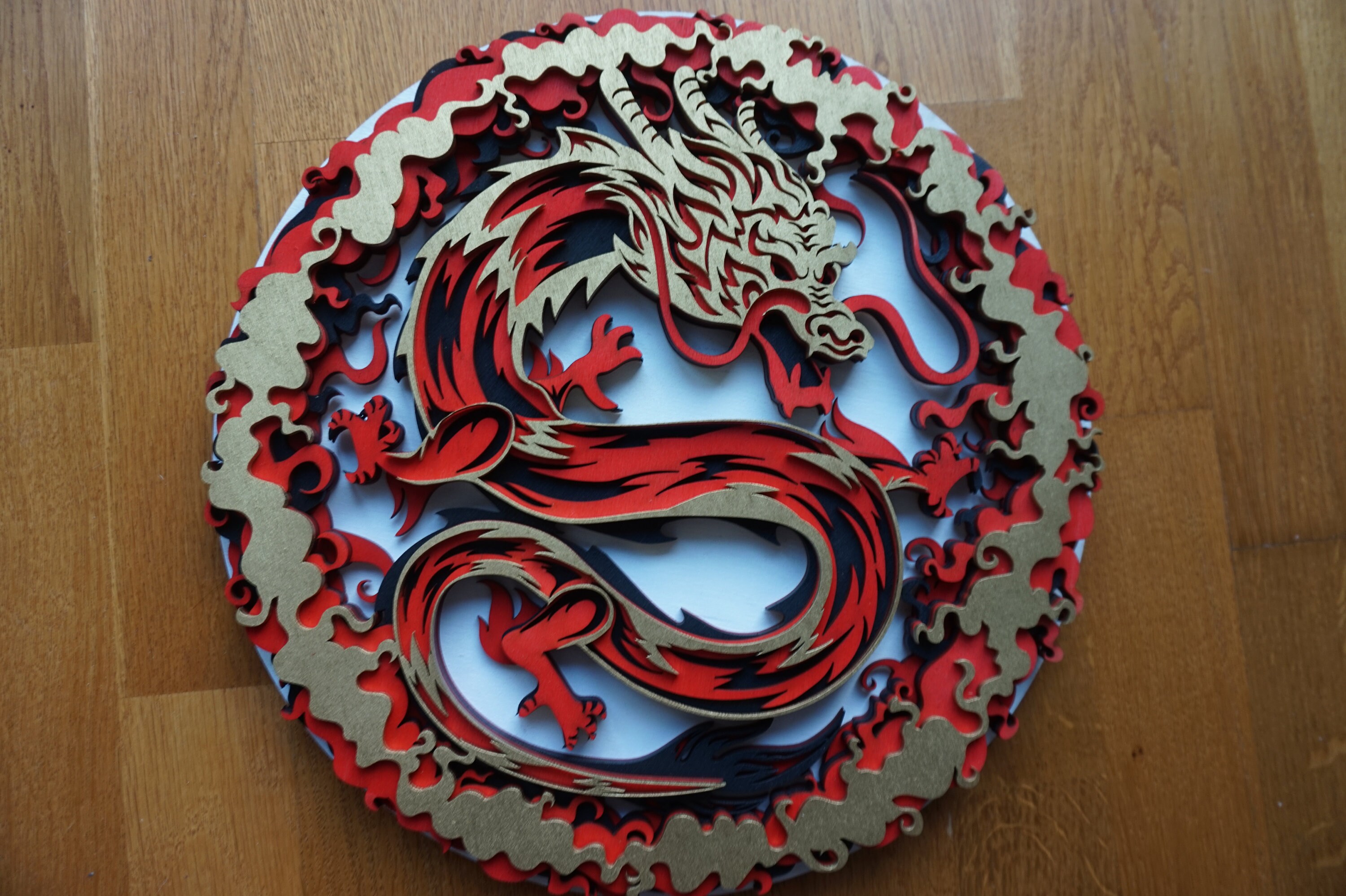 Dragon Wood Wall Art Fantasy Décor Chinese Dragon Art Wood Etsy