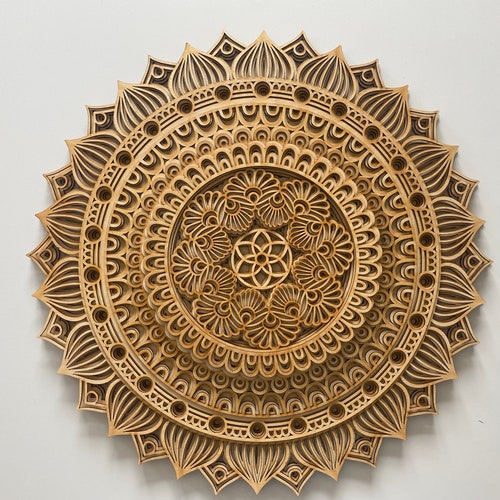 Elegant Wall Art Wood Mandala Wood Wall Decor Large Wall Etsy