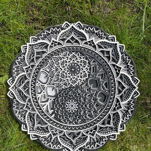 Yin Yang Mandala Zen Decor Wood Engraving Wood Wall Art Etsy
