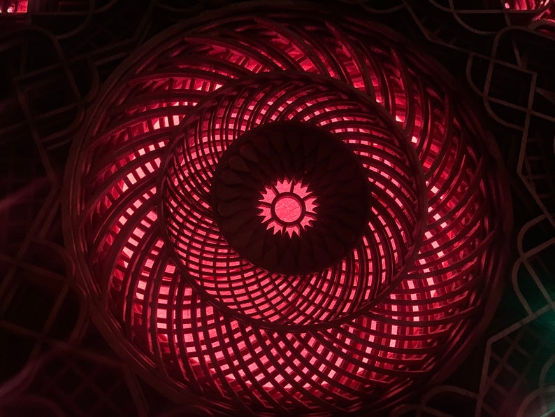 Mandala Lamp Mandala Light Wooden Lamp Changing Colors Etsy