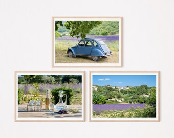 Impresión fotográfica de un campo de lavanda provenzal / Arte mural rústico francés (descarga digital)