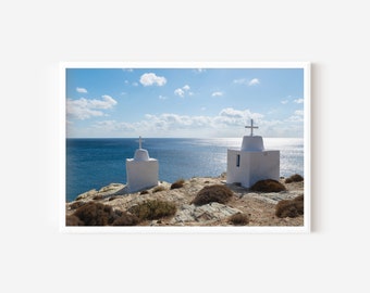 Greek Island Seascape Photo Print | Mediterranean Wall Art (Digital Download)