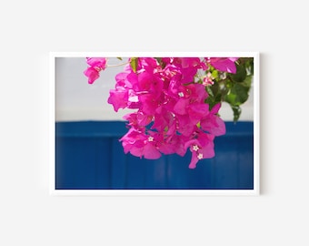 Greek Bougainvillea Art Print | Mediterranean Floral Wall Art (Digital Download)