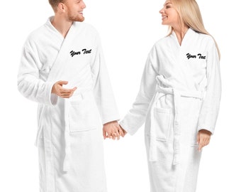 Personalized Cotton Bathrobe | 1 Piece Terry Cotton Unisex Robe, 100% Cotton High Quality Monogrammed Bathrobe, Highly Absorbent Ultra Soft