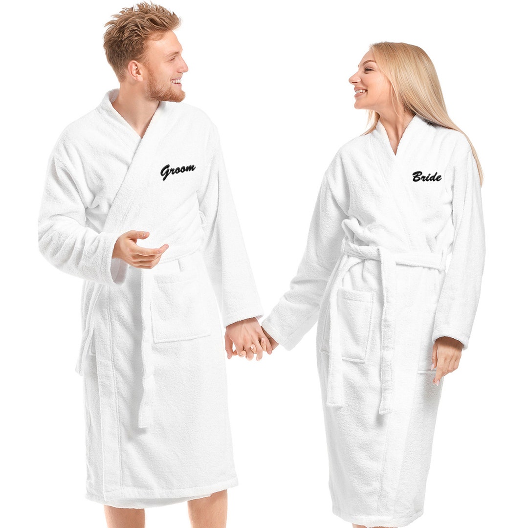 Monogrammed Bathrobe Set for Couples 2 Pieces Couple's Terry Cotton