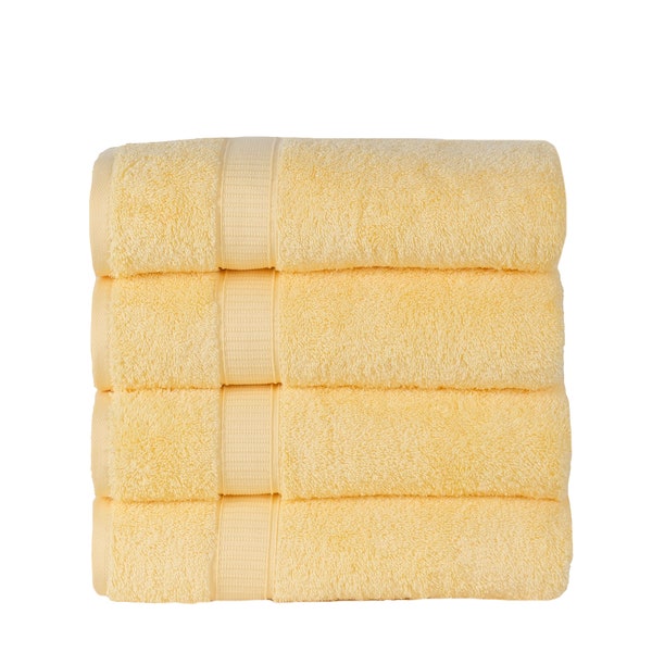 Lot de 4 serviettes de bain, qualité spa d'hôtel, serviettes super douces, très absorbant, serviettes turques luxueuses duveteuses, 4 serviettes de bain