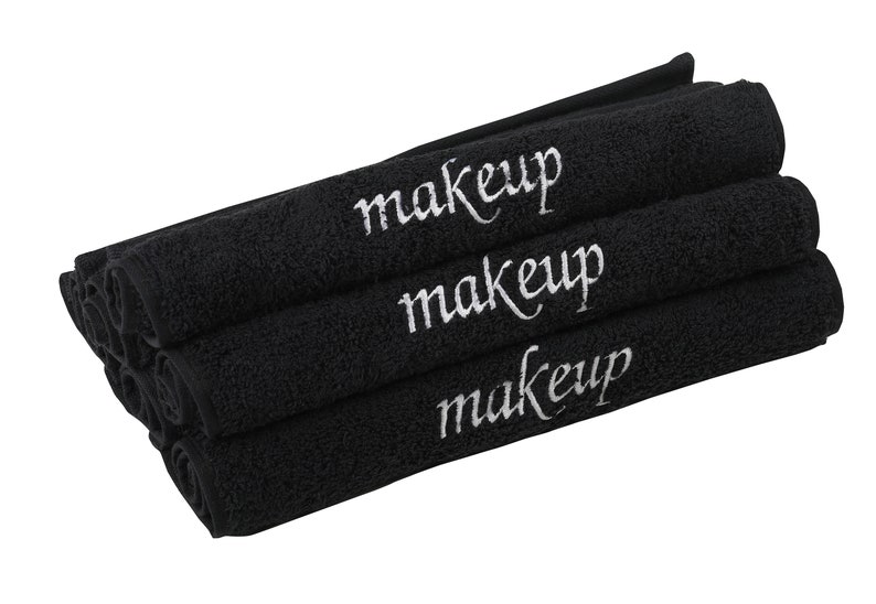 soft cotton make up towel remover makeup towels for face sensitive skin microfiber washcloths wash cloths clothes set 6 pieces pack black Turkish absorbent quick dry salon washcloth cloth eye bathroom removers luxury reusable facial care removal