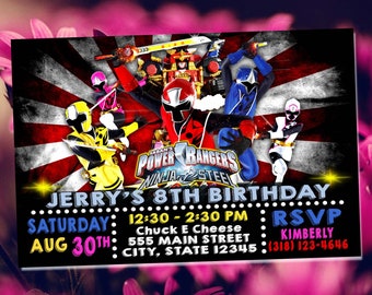 Power Ranger Ninja Steel Invitation Etsy Power Ranger Ninja Steel Invitation Etsy