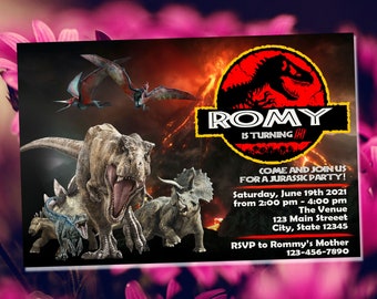 Jurassic World Invitations Etsy Jurassic World Invitations Etsy