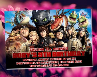 How To Train Your Dragon Invitations Etsy