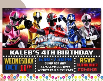 Power Ranger Invitation Etsy France