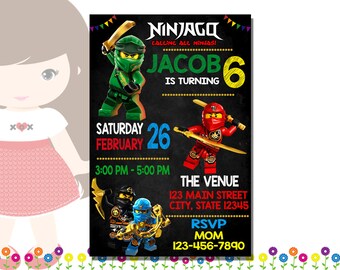 Ninjago Invitation Etsy France