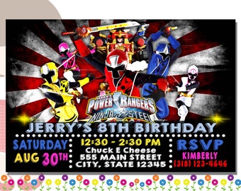 Power Ranger Invitation Etsy France