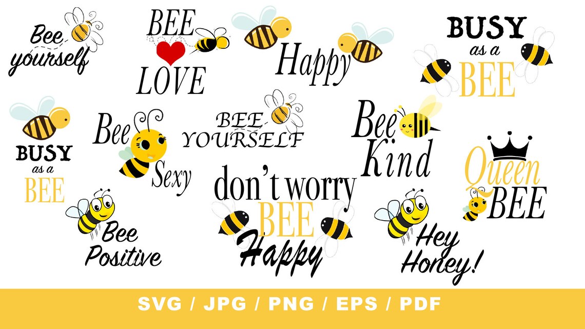 Download Bee SVG Bundle Queen bee BeeSunflower and bee svg Be kind | Etsy