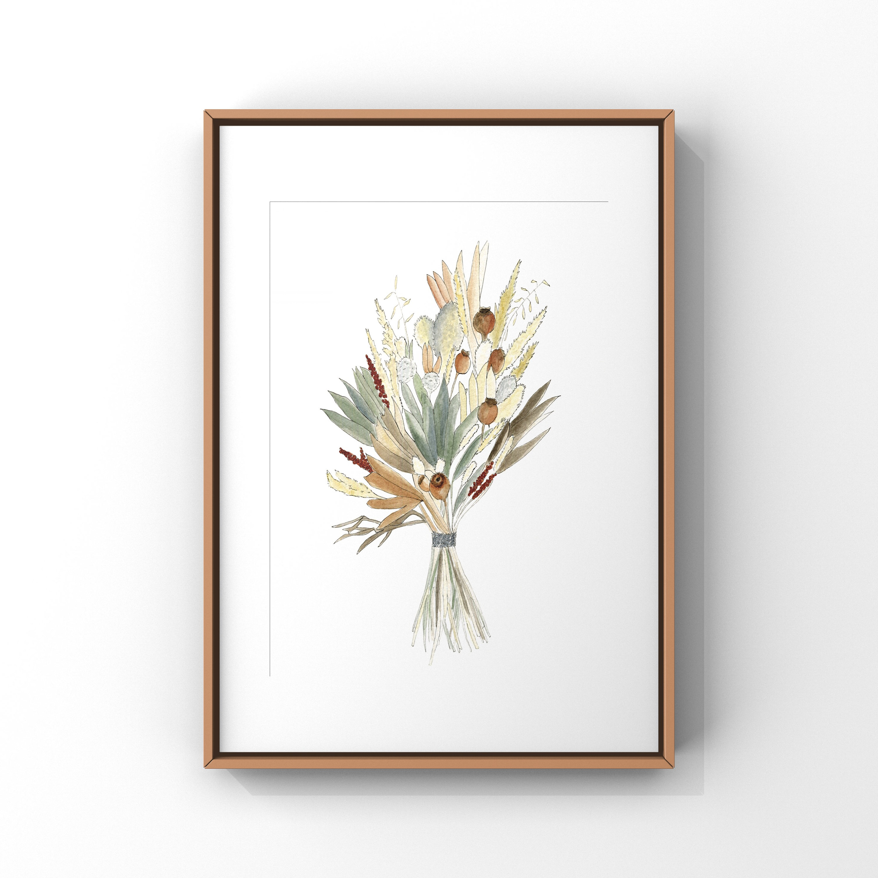 Affiche Murale Fleur Séchées Aquarelle Pour Chambre Bébé & Enfant