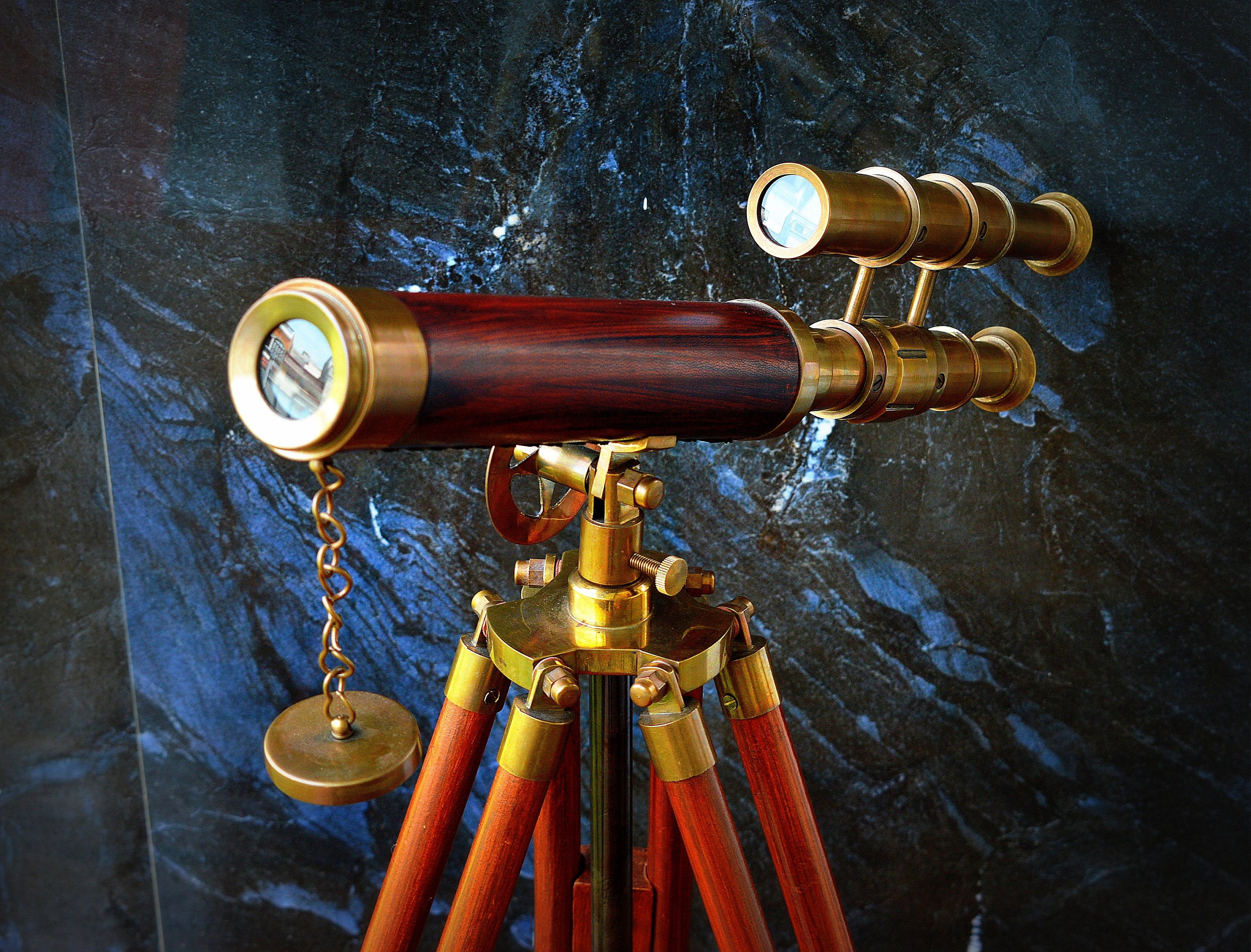 Antique Brass Telescope with Wooden Tripod Brass Telescope on Etsy