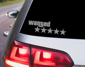 GTA Wanted Sticker | Wasted | Stars | Grand Theft Auto | Stickers | Sticker | Car | Decal | Decals | Motorcycle | Wanted | 5 Stars