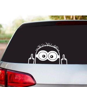 Minions sticker | Middle finger | Funny | Car | Motorcycle | Scooter | Party room | Show strength |