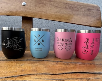 Bicchiere termico personalizzato | Tazza termica | Tazza in acciaio inox per matrimoni | compleanni | feste | Tazza termica con coperchio | Personalizzato