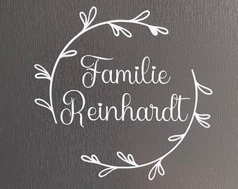 Aufkleber personalisiert "Familie" | Briefkasten | Eingangstür | Spiegel | Wohnmobil | Individuell | Fenster | Fensterbild | Familie |