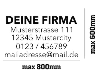 Deine Firma | Wunschtext | Personalisiert | Offset | Autoaufkleber | Motorrad | Geschäft | Sticker | Türe | Unternehmen | Firma | Werbung