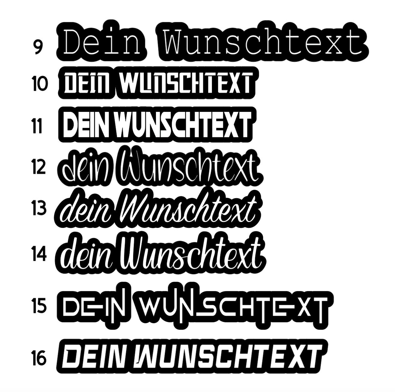 Aufkleber Für Fenster Aufkleber Nach Wunschtext – 20 Cm Lang, Glänzend, Individuell Beschriftbar – Für Auto, Fenster, Werbung Textaufkleber Für Werbung Und Dekor