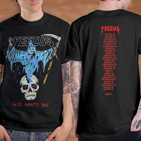 Yeezus Tour Reaper Skull Shirt Kanye West Vintage Tee Shirt Kanye Shirt Yeesuz shirt Kanye West shirt, Kanye West Merch