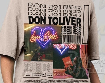 Vintage Don Toliver camiseta regalo para él y ella, Don Toliver Vintage camisa unisex, Don Toliver Love Sick Y2K 90s retro Diseño gráfico DK69