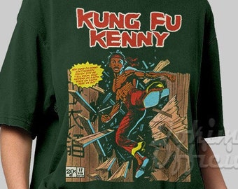 Kendrick Lamar Inspired Kung Fu Kenny Graphic Tee Vintage 90's Comic Style T-Shirt DK46
