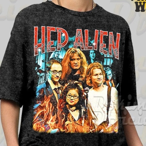 Vintage Wash Hep Alien Shirt | 90s Retro Vintage Tshirt | Oversize Acid Wash T-shirt | Hip Hop Graphic Tee DK107