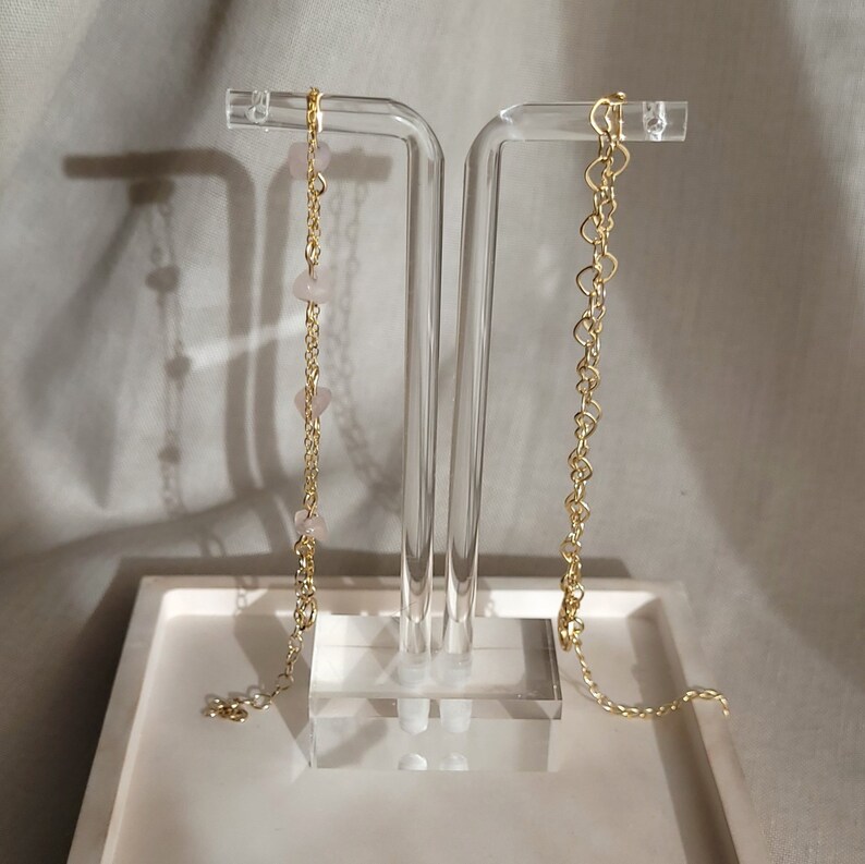 Bracelet With Hearts in Gold, Gift for Valentine's Day, Gift for