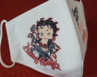 Sublimated triple layer washable face mask.