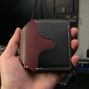 kompakte Geldklammer-Brieftasche, 8 Kartenfächer, Münzfach, Buttero-Leder, handgemacht, Minimalismus, jeden Tag tragen