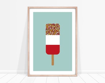 Impression d'art rétro Ice Lolly : décoration murale colorée pour enfants