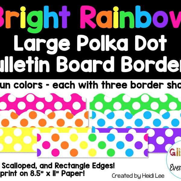 Polka Dot Bulletin Board Border Etsy