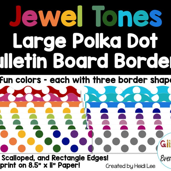 Jewel Tones Large Polka Dot Bulletin Board Borders